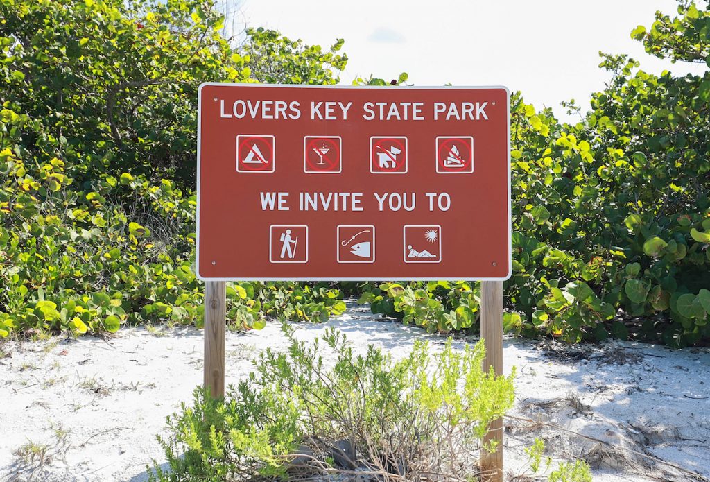 Lovers Key State Park Entrance Sign 